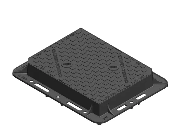 D400 Ductile Iron Cover and Frame 600 x 450 Rectangle 100mm Deep